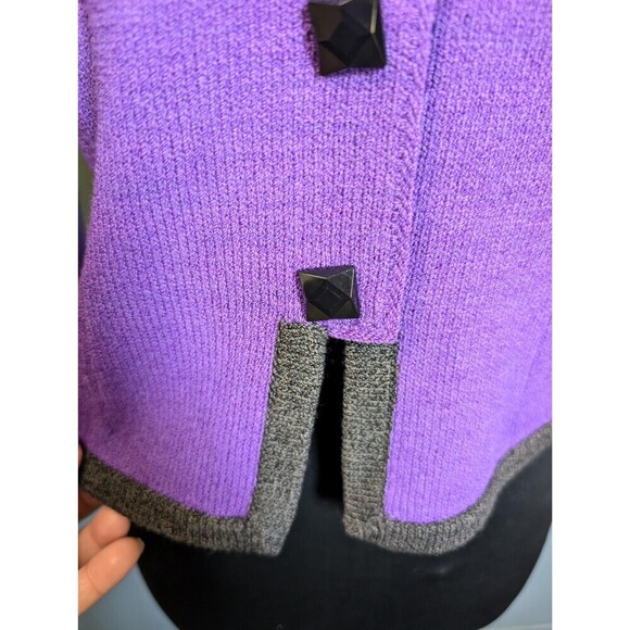 Vintage Purple Wool Sweater Jacket By Donollie Looms - Picture 8 of 10